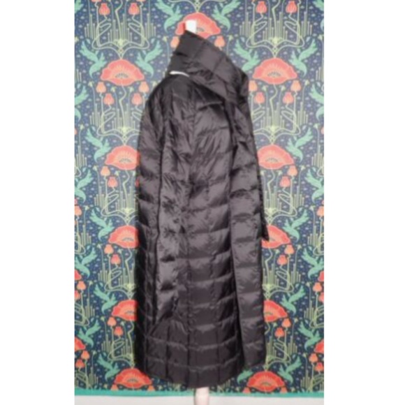 Theory Black Quilted Nylon Detachable Scarf Coat Down Puffer Jacket - Picture 9 of 10